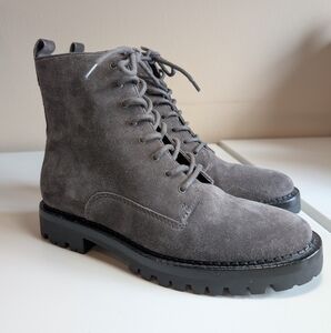 VINCE Cabria Lug Water Resistant Lace-up Boot In Dk Grey- Dm| Women Boots